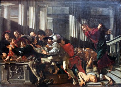 Christus verdrijft de geldwisselaars uit de tempel door Cecco de Caravaggio